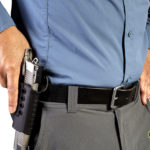Citizen with a pistol in a holster.
